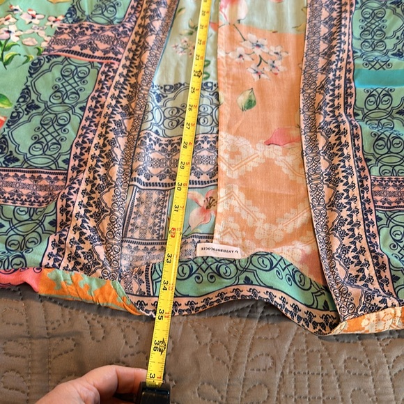 Anthropologie Cocoon Kimono Mixed Print Topper One Size Floral Modal Layer Boho - Picture 12 of 16